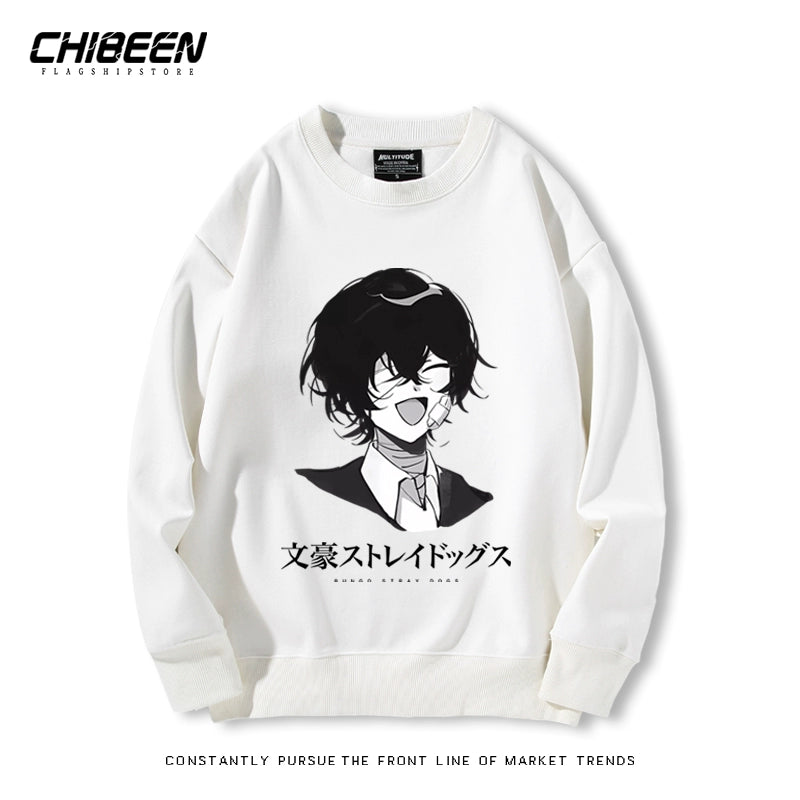 Casual Anime Printed Crew Neck Sweatshirt