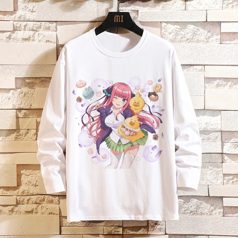 Women's Anime Print Long-sleeved T-shirt