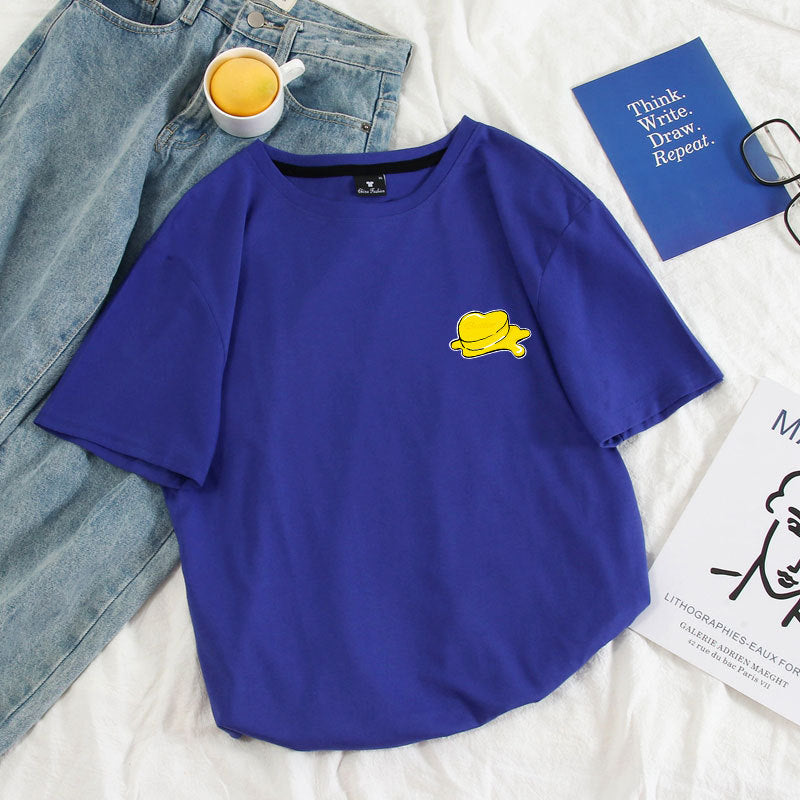 Lovely BUTTER Short Sleeve Pullover Crew Neck T-Shirt