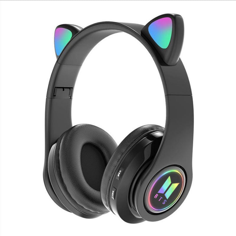 Trendy Kpop Cat Ears Foldable Bluetooth Headset