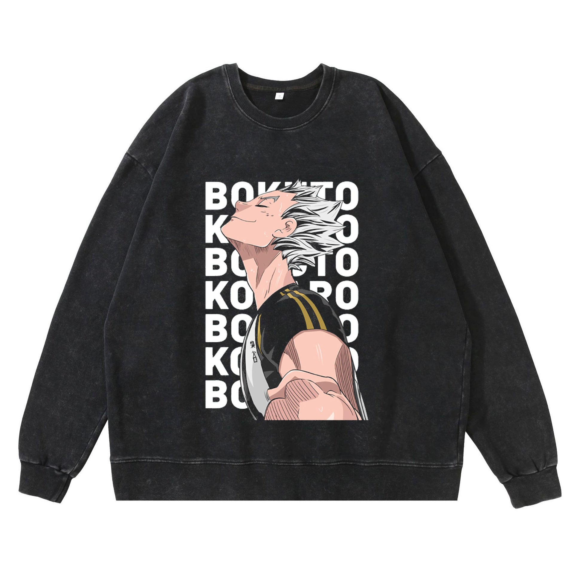 Retro Washed Casual Graphic Printed Loose Sweatshirt