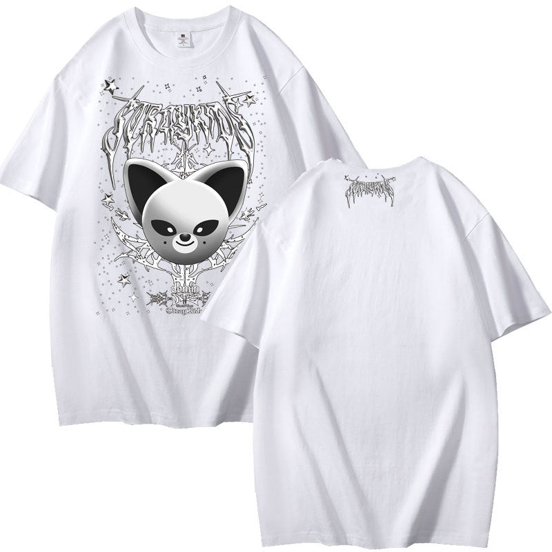 Evil Foxi.ny Print Short-sleeved Cotton T-shirt