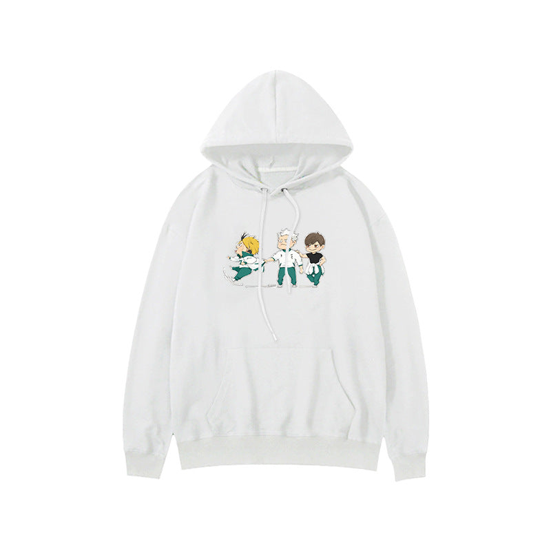 Unisex Nekoma Kageyama Letter Print Cotton Hoodie