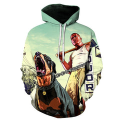 Men's Game Digital Print Loose Hoodie