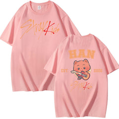 Unisex Kpop Letter Print Summer Cotton T-shirt