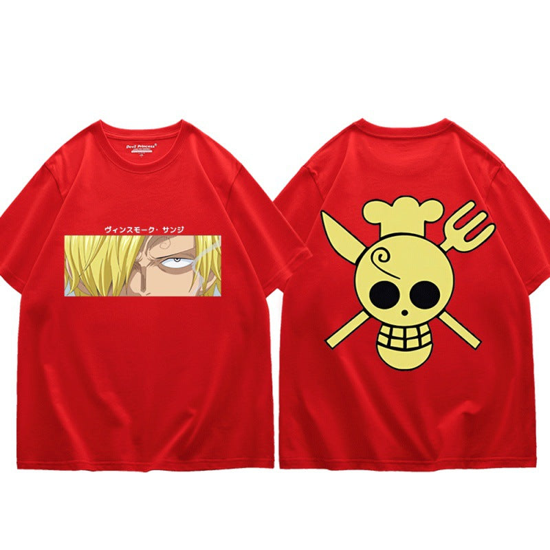 Unisex Anime Sanji Print Loose T-Shirt