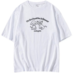 Lee Know Dog Cat Round Neck Short-sleeved T-shirt