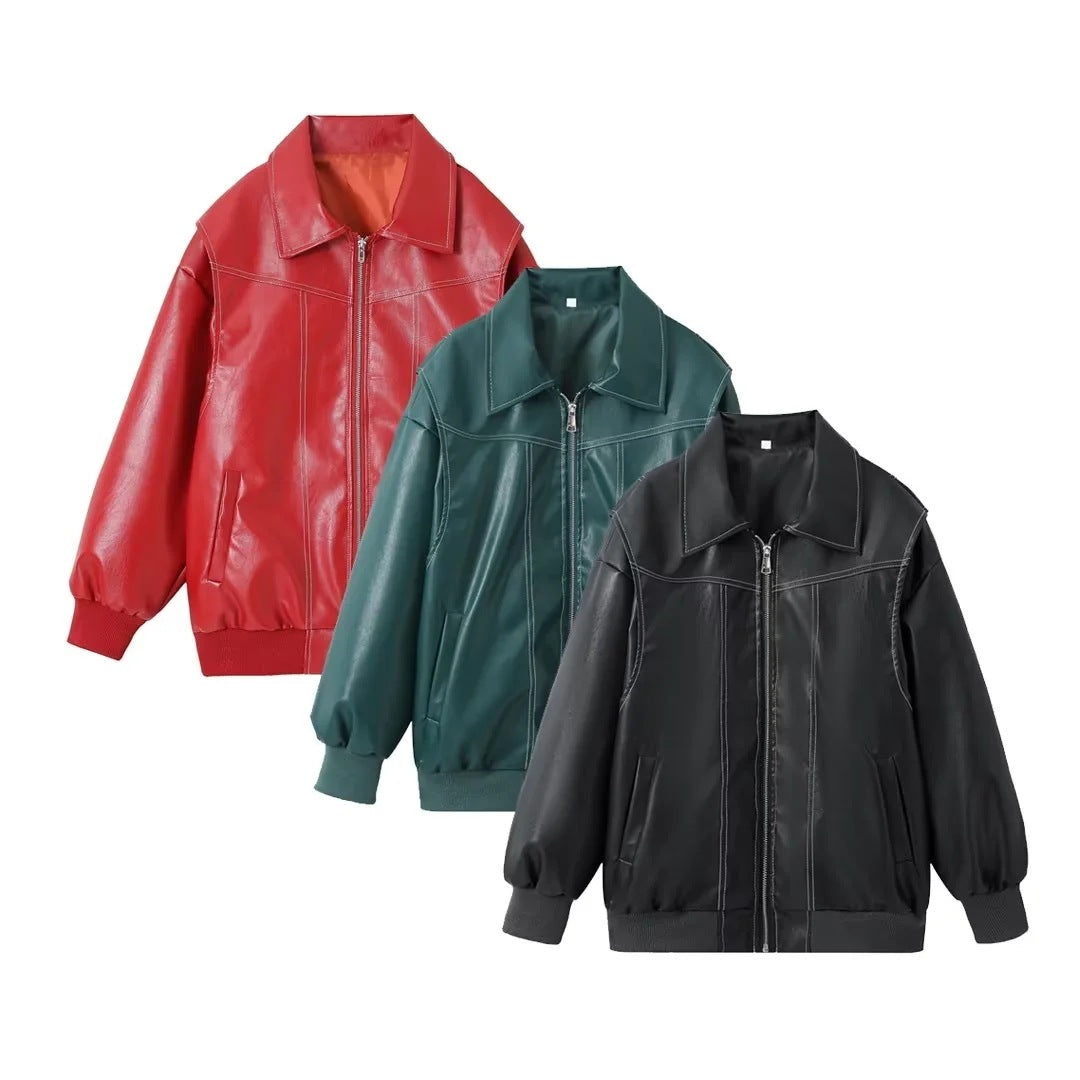 Retro Women's Loose Zipper Jacket