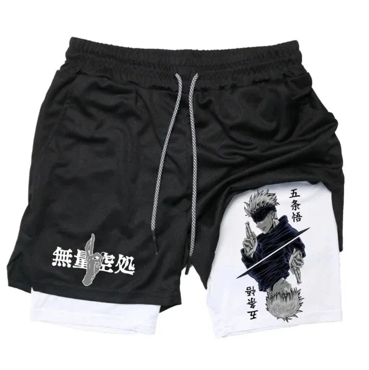 Men's Casual Gojo Print Summer Double-layer Shorts