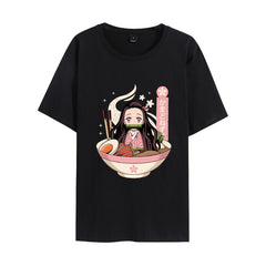 Unisex Anime Printed Crew Neck Loose T-Shirt