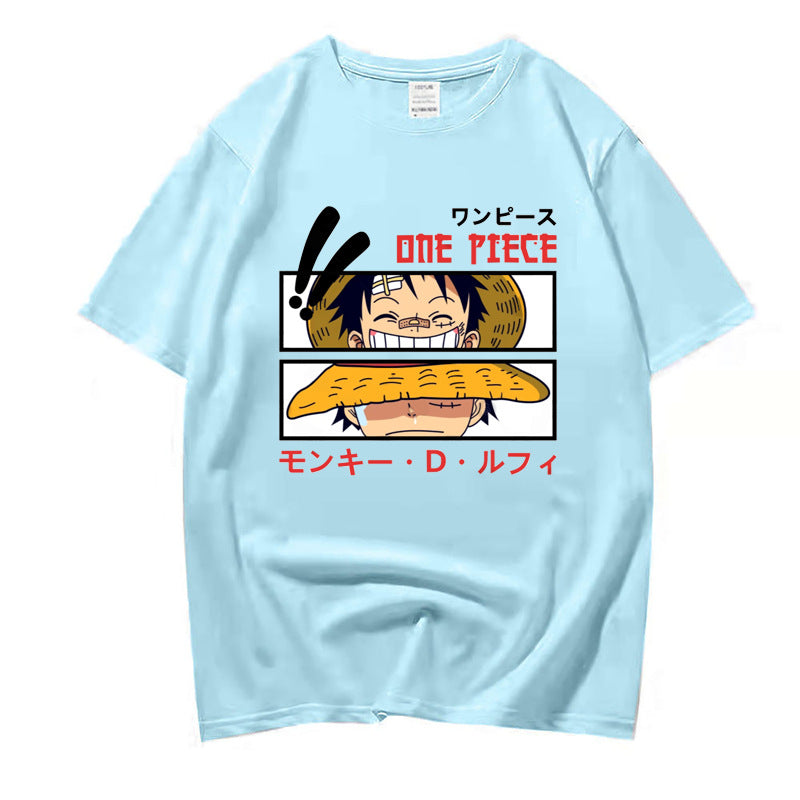 Unisex Casual Luffy Pattern Short Sleeve T-Shirt