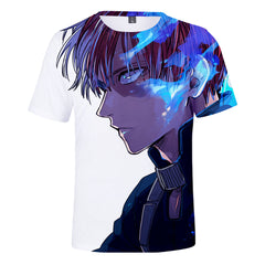 Unisex Casual Anime 3D Print Round Neck Short-sleeved T-shirt