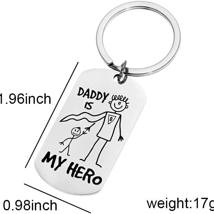 DADDY IS MY HERO Creative Cartoon Keychain