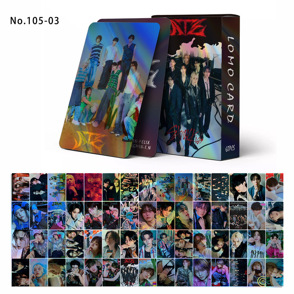 60pcs Laser SKZ LOMO PhotoCard
