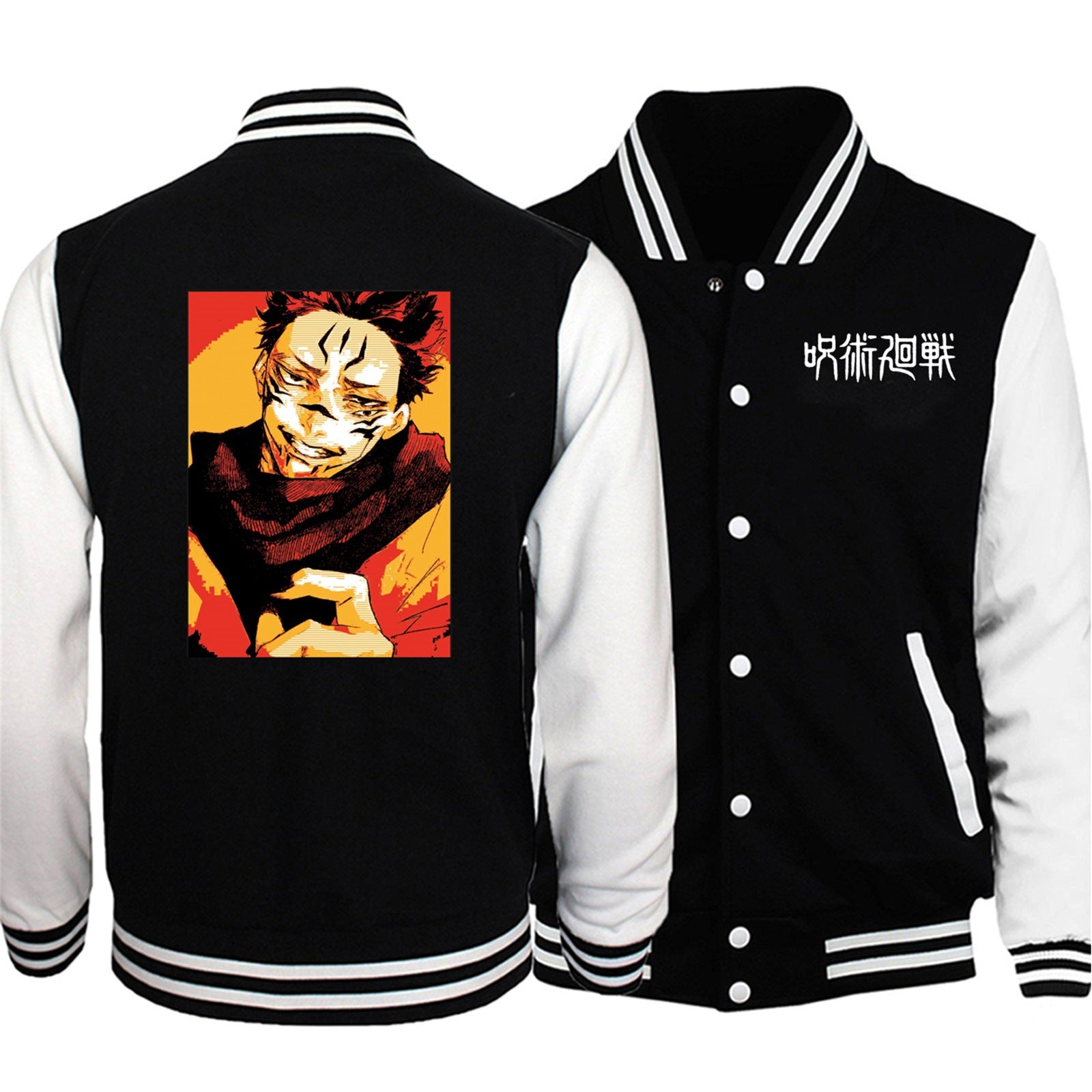 Unisex Casual Anime Print Baseball Jacket