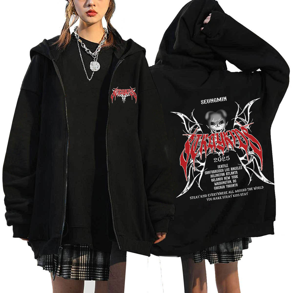KPOP Dominate 2025 Printed Zip Up Hoodie