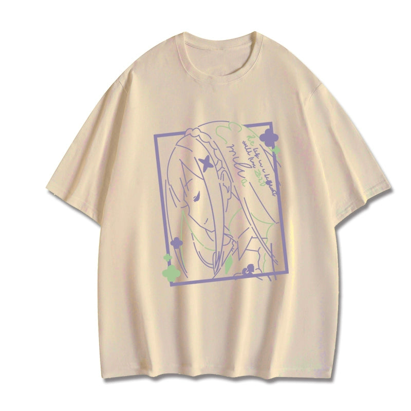 Rem Anime Loose Cotton Short Sleeve T-shirt
