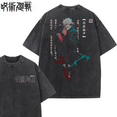 Retro Anime Washed Loose Cotton T-Shirt