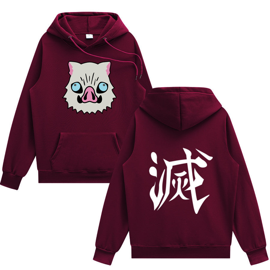 Men's Anime Letter Graphic Print Loose Hoodie