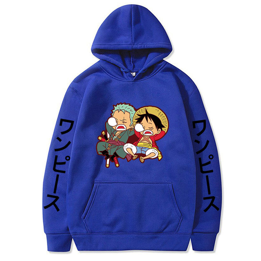 Unisex Luffy Zoro Cartoon Graphic Pullover Hoodie