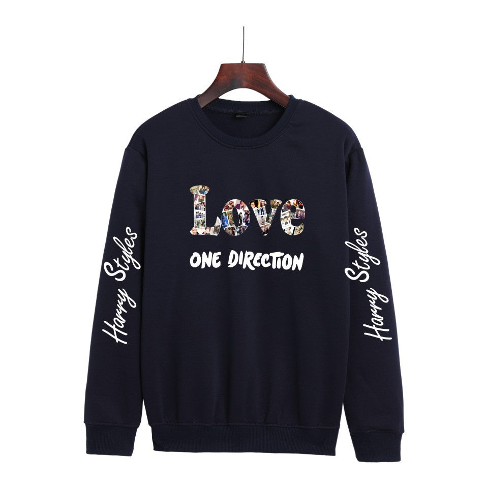 Casual LOVE Harry Print Crew Neck Sweatshirt