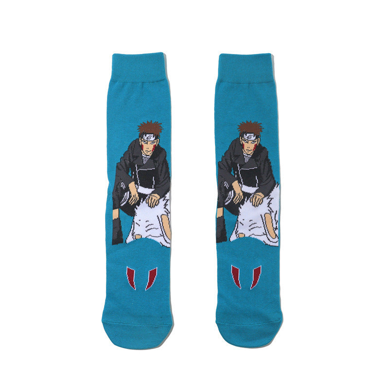 Trendy Men's Anime Cotton Socks