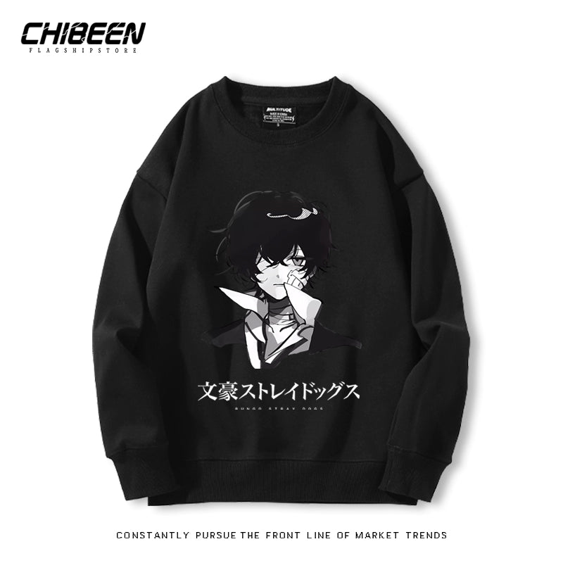 Casual Anime Printed Crew Neck Sweatshirt