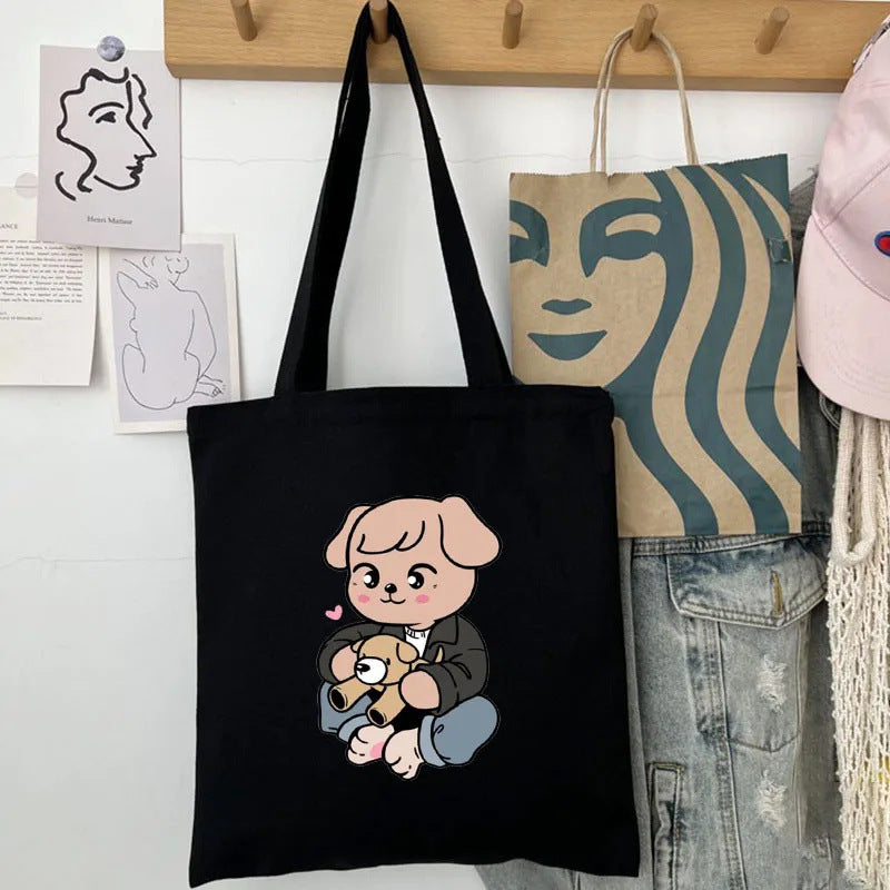 Cute Kpop Printed Canvas Shoulder Bag