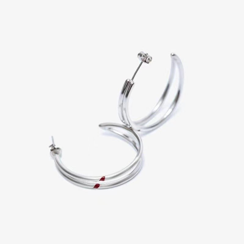 JIMIN Red Carving Earrings