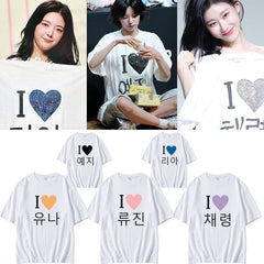 KPOP Letter Short-sleeved Cotton T-shirt
