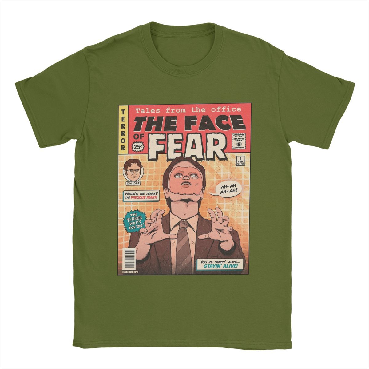 Dwight The Face of Fear Cotton T-Shirt