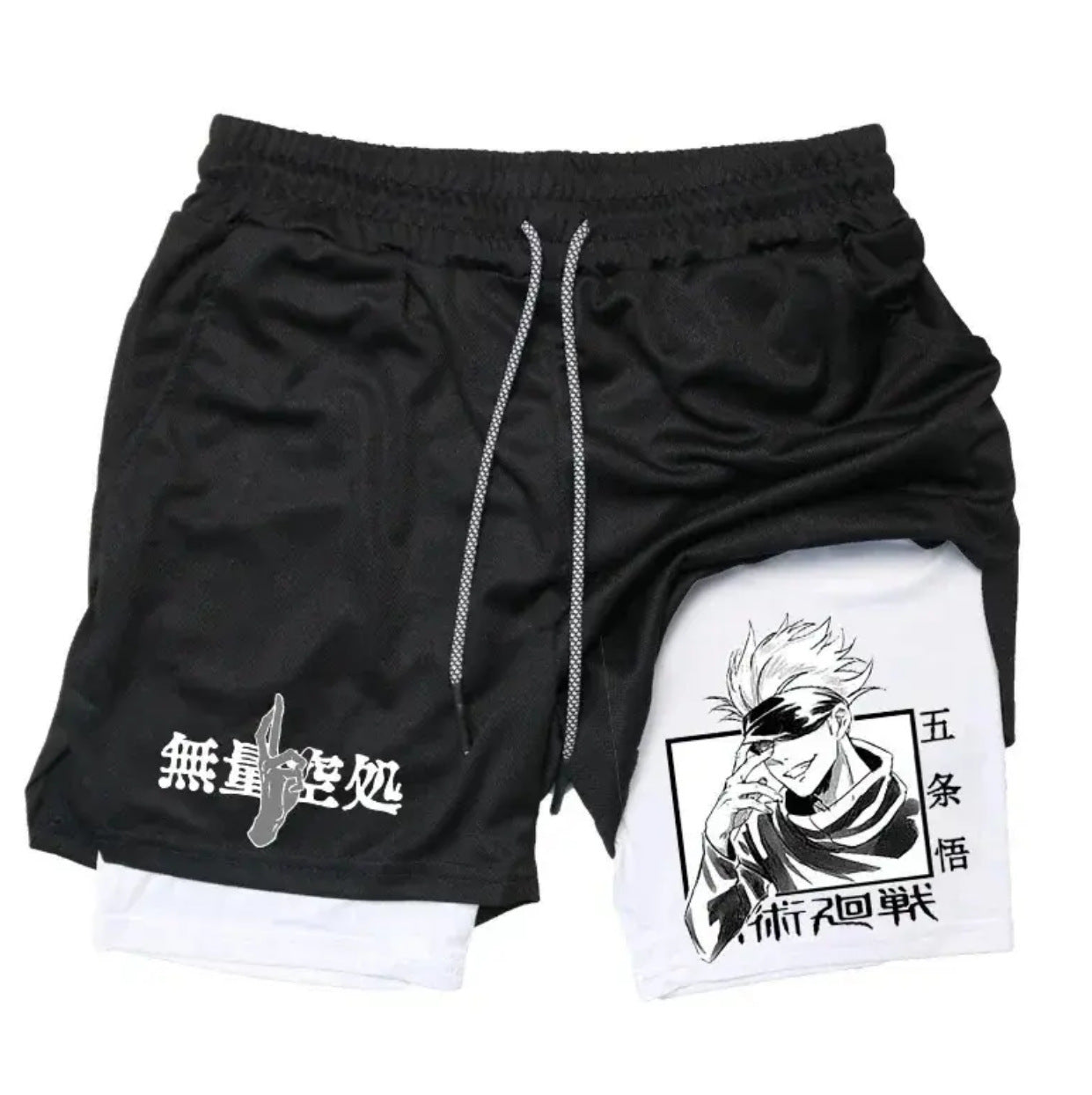 Men's Casual Gojo Print Summer Double-layer Shorts