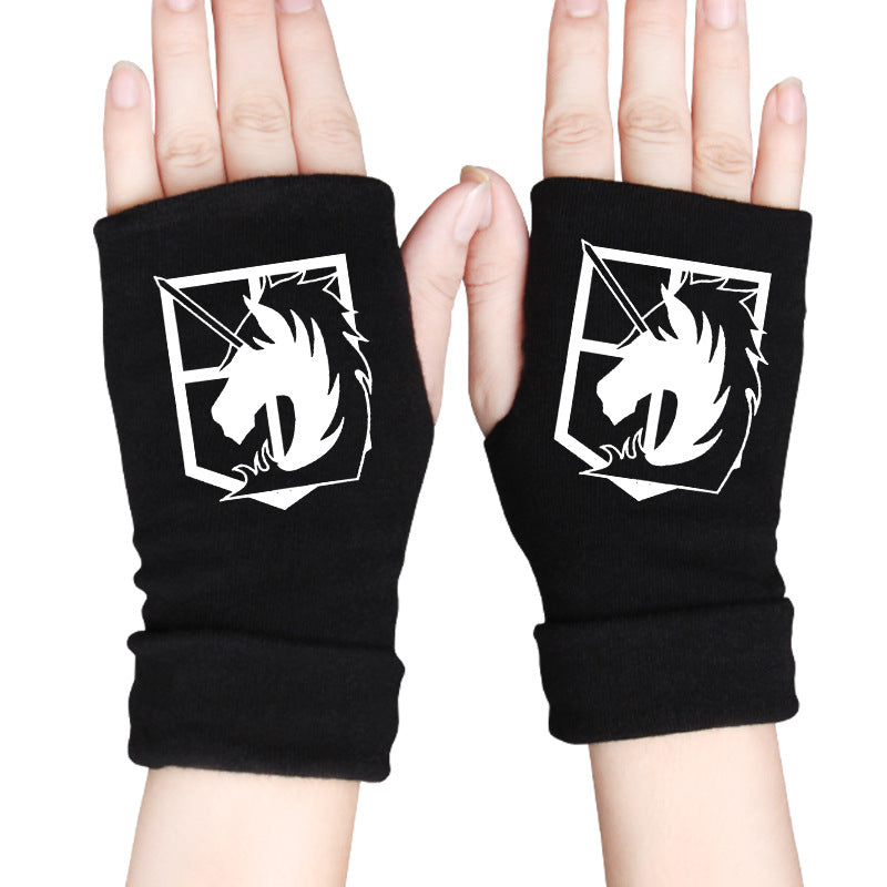 Trendy Anime Half Finger Gloves