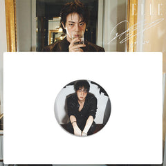 JIN Magazine Tinplate Badge Mirror Keychain