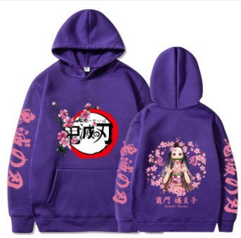 Casual Anime Graphic Print Pullover Hoodie