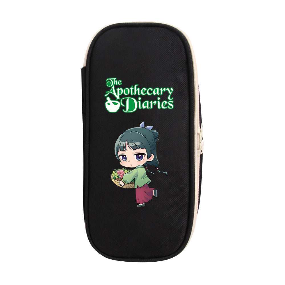 Red and Black Anime Zipper Pencil Case