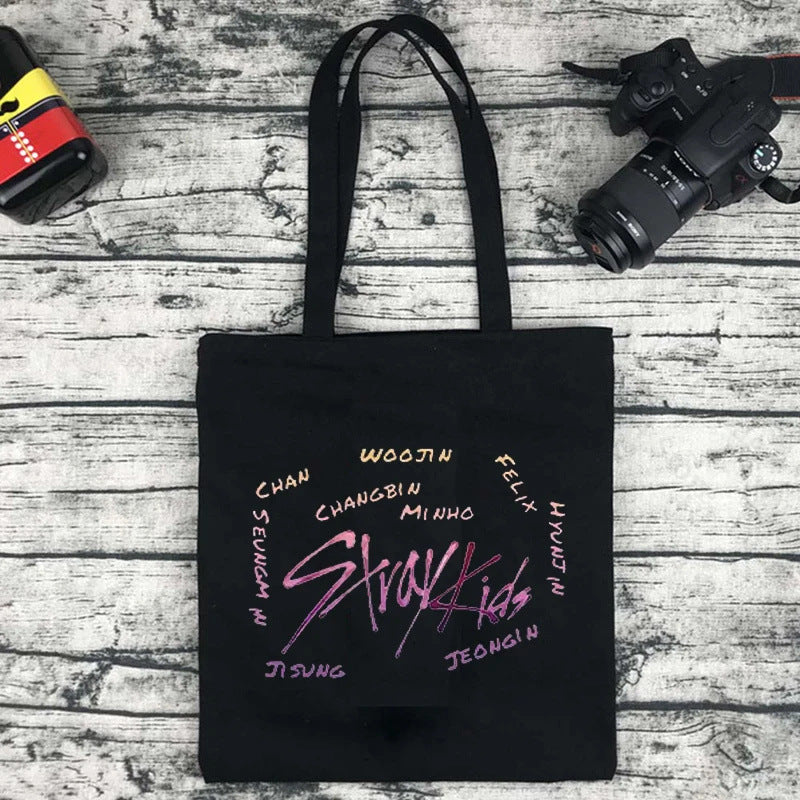 KPOP Printed Canvas Shoulder Tote Bag