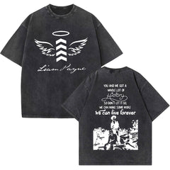 Vintage Liam Print Black Washed T-Shirt