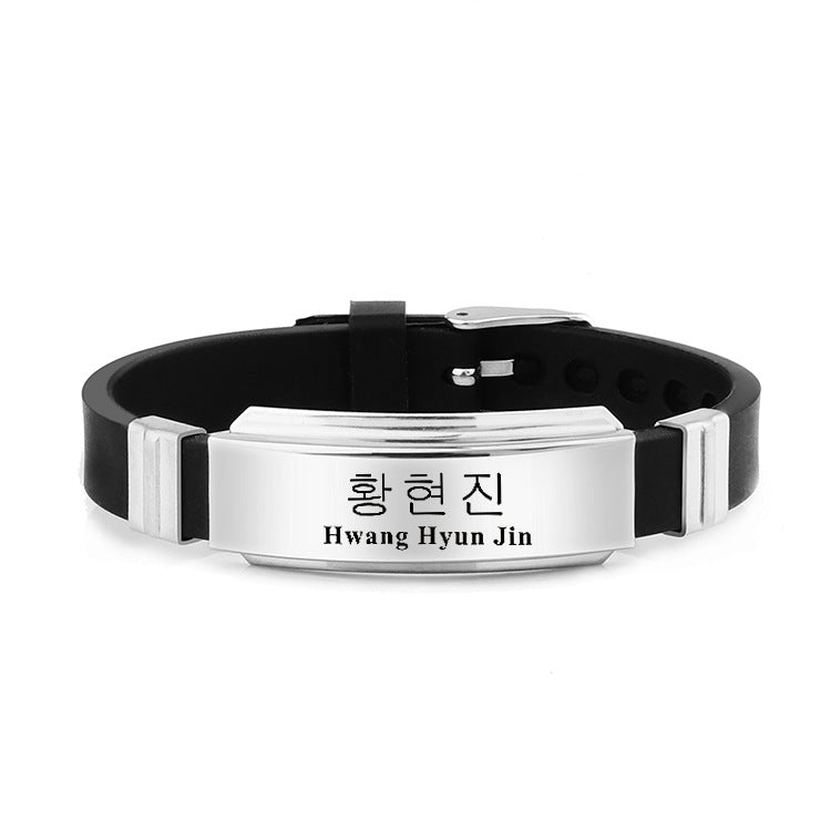 KPOP Fashion Stainless Steel Logo Bracelet