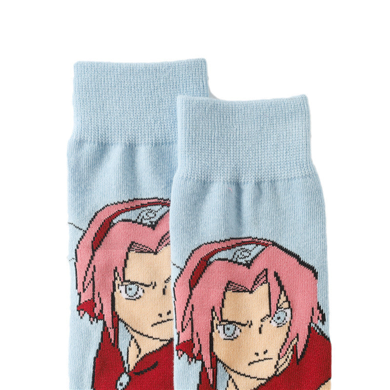 Trendy Anime Graphic Mid Length Socks