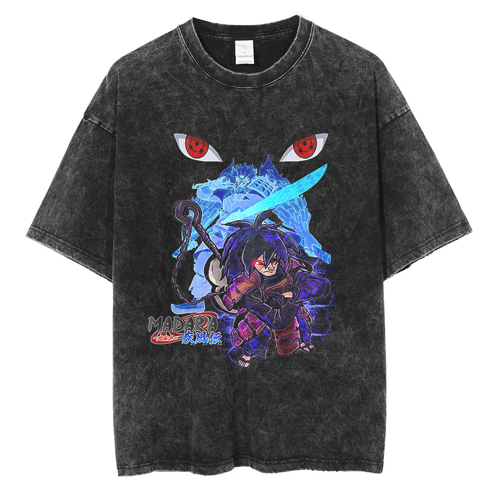 Retro Washed Anime Short Sleeve T-Shirt