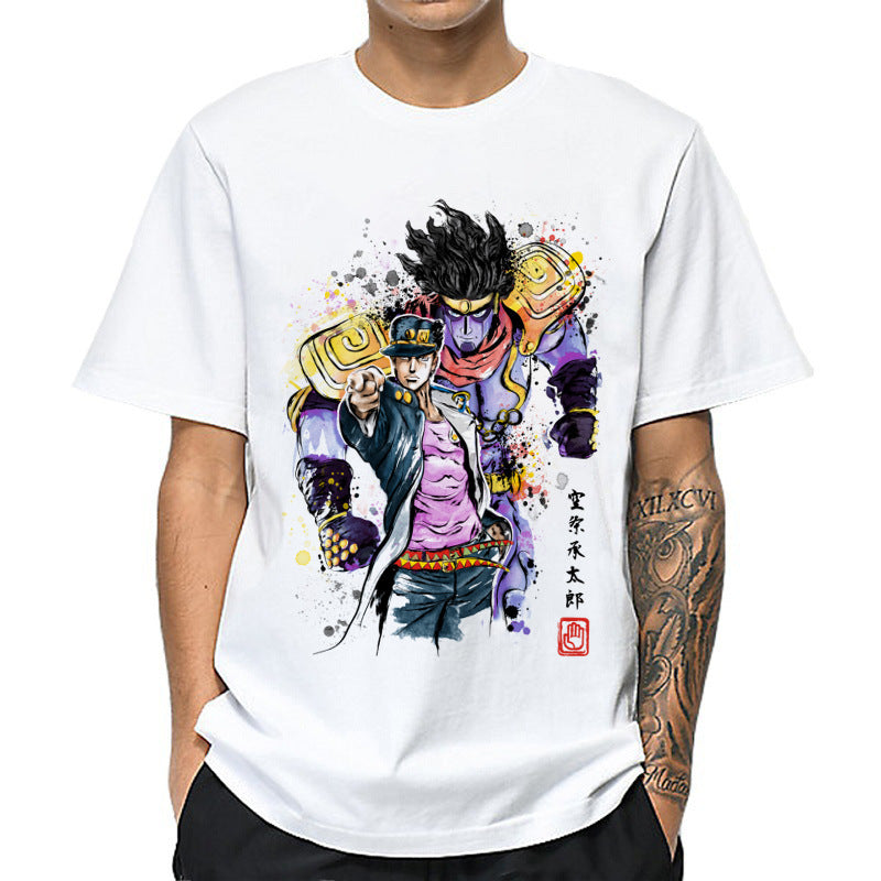 Casual Men's Anime Jojo Print Short Sleeve T-Shirt