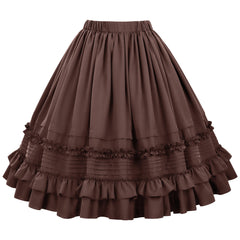 Retro Multi-layer Scalloped Hem Skirt