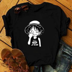 Casual Crew Neck Short Sleeve Luffy T-shirt