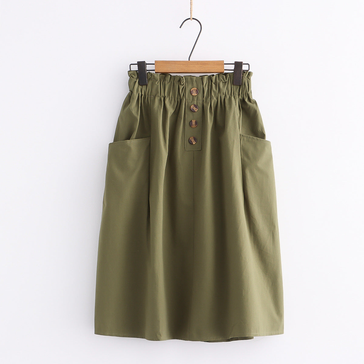 Women's High Waist Solid Color Skirt