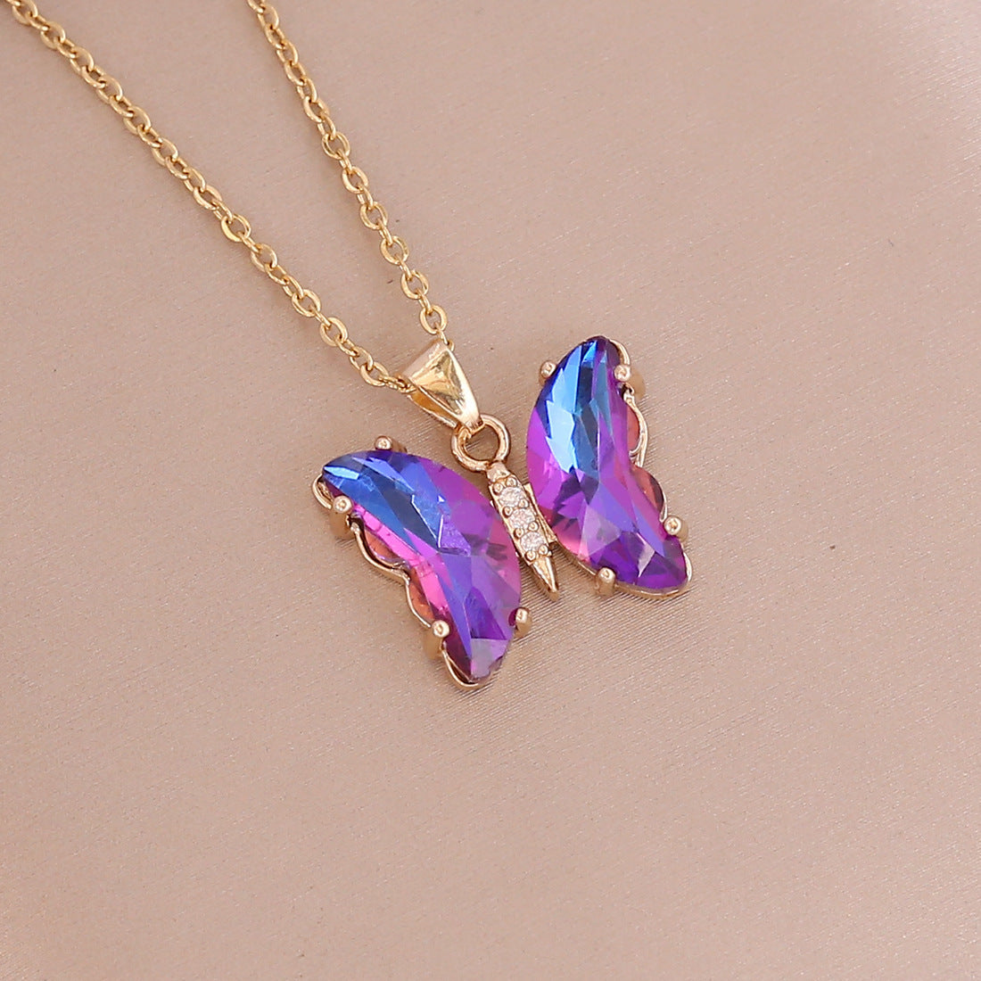 Women's Gradient Butterfly Necklace