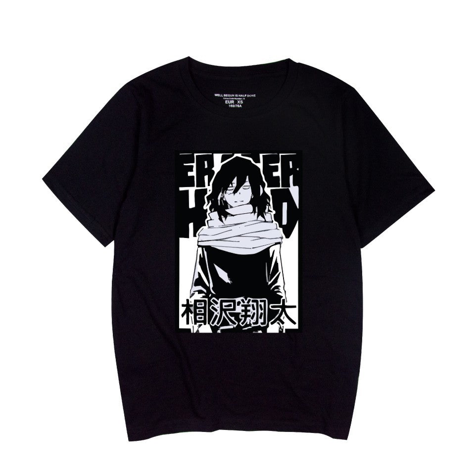Unisex Anime Print Crew Neck Short Sleeve T-Shirt