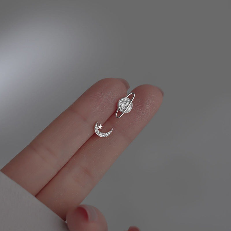 Saturn and Moon Earrings