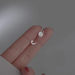 Saturn and Moon Earrings