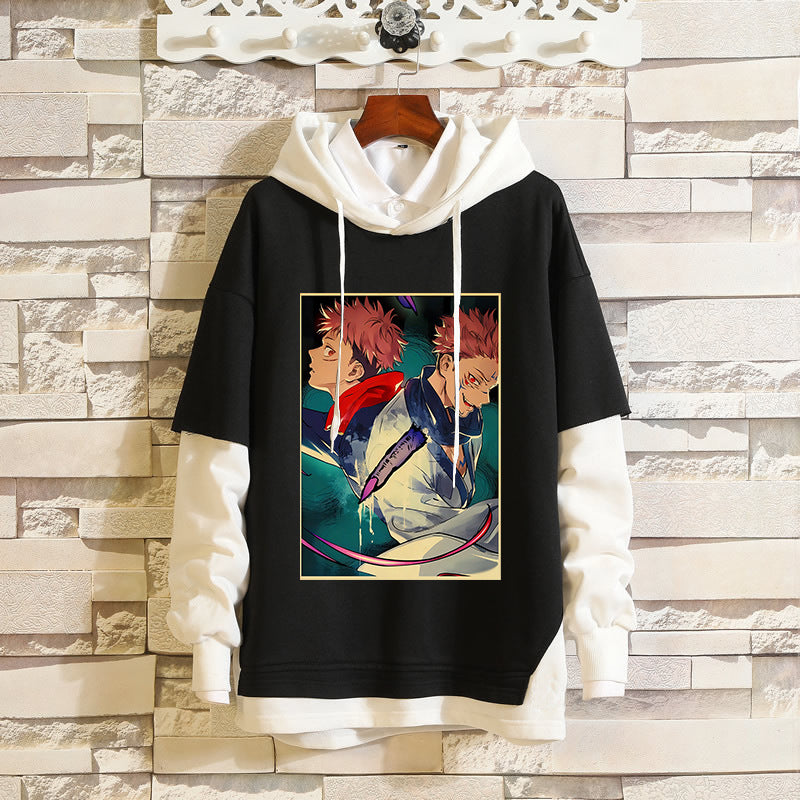 Unisex Anime Pattern Pullover Loose Hoodie